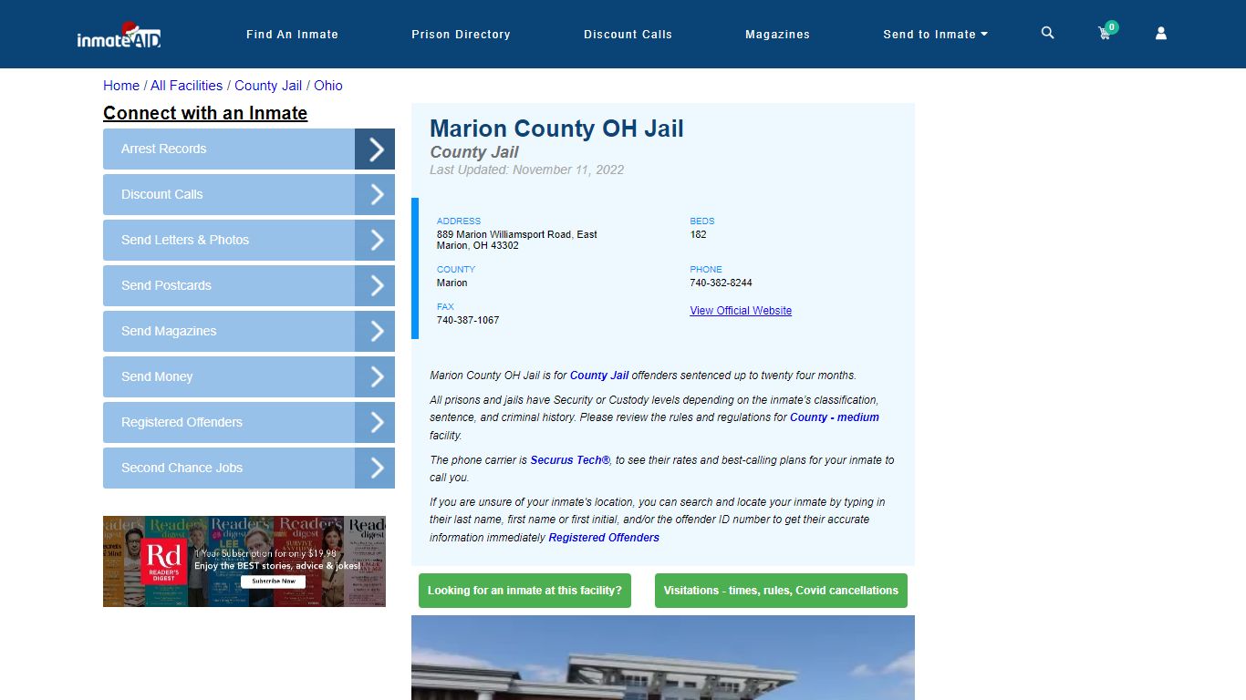 Marion County OH Jail - Inmate Locator - East Marion, OH